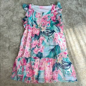 Lilly Pulitzer Vibrant Pink and Blue Floral Dress